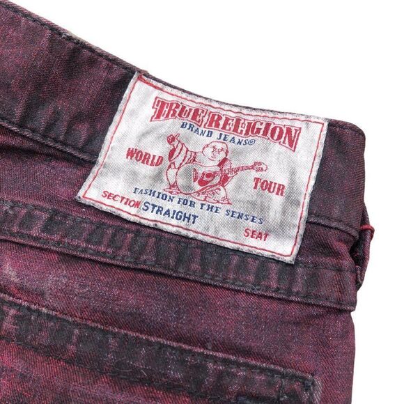 Brand New True Religion Jeans Size 32 STRAIGHT BIG T Red - Picture 8 of 11